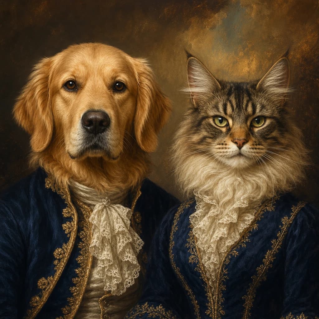 Cat and Dog Court Duo