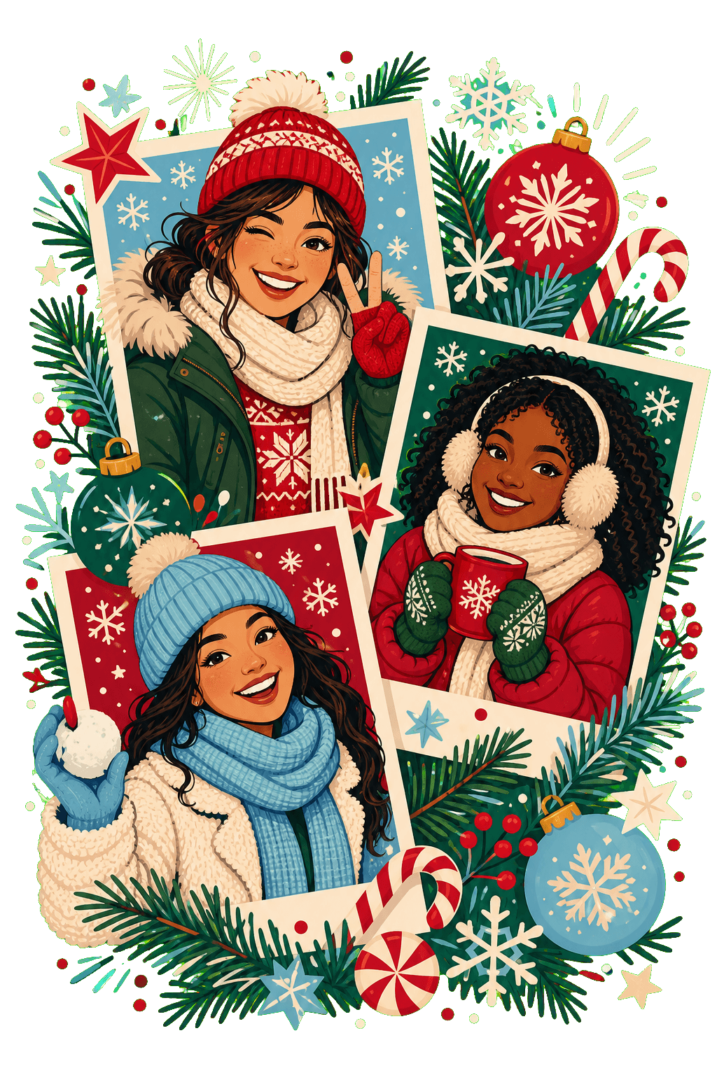 Friends Christmas Photo Stack