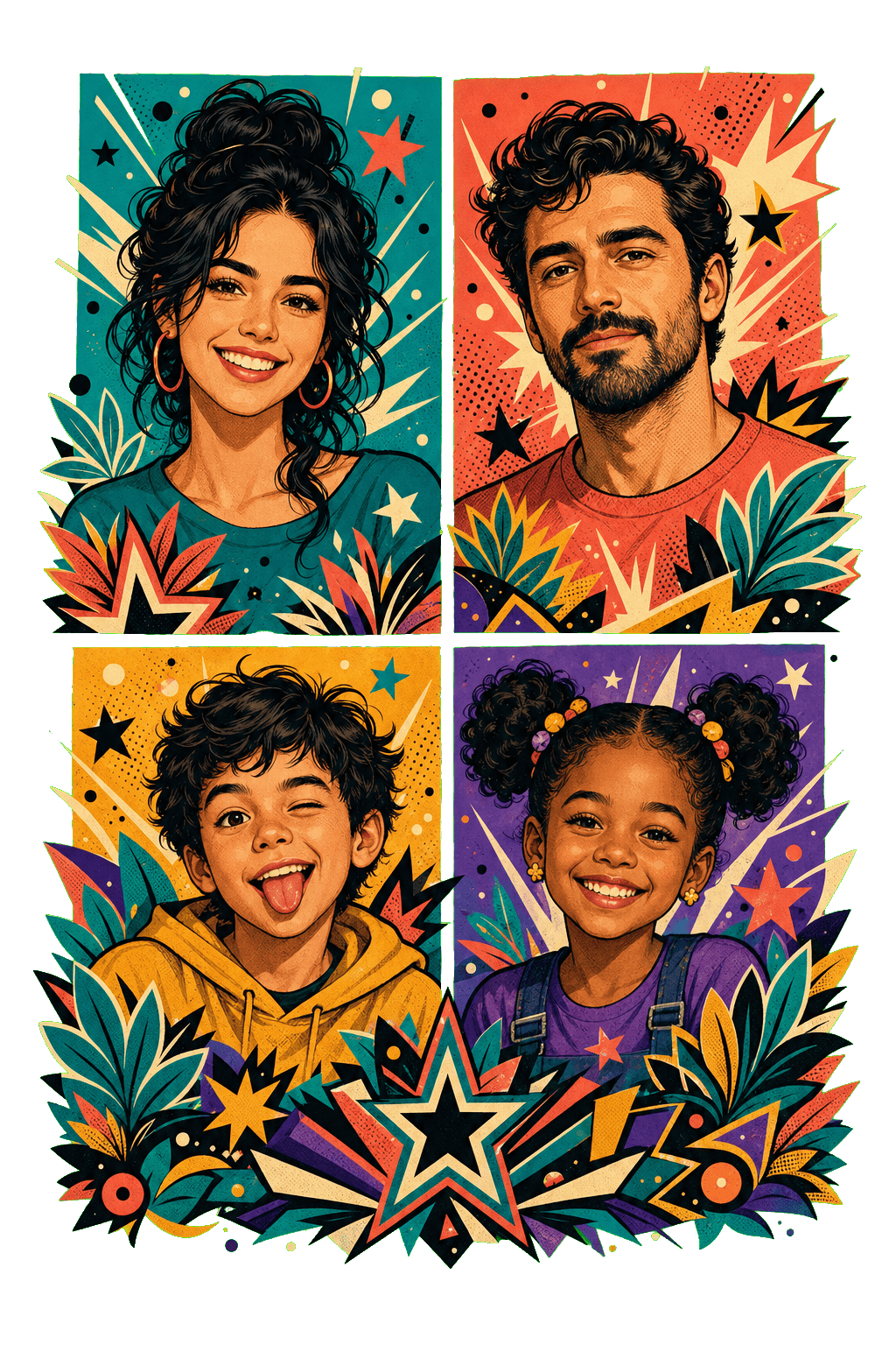 Family Pop Art Grid