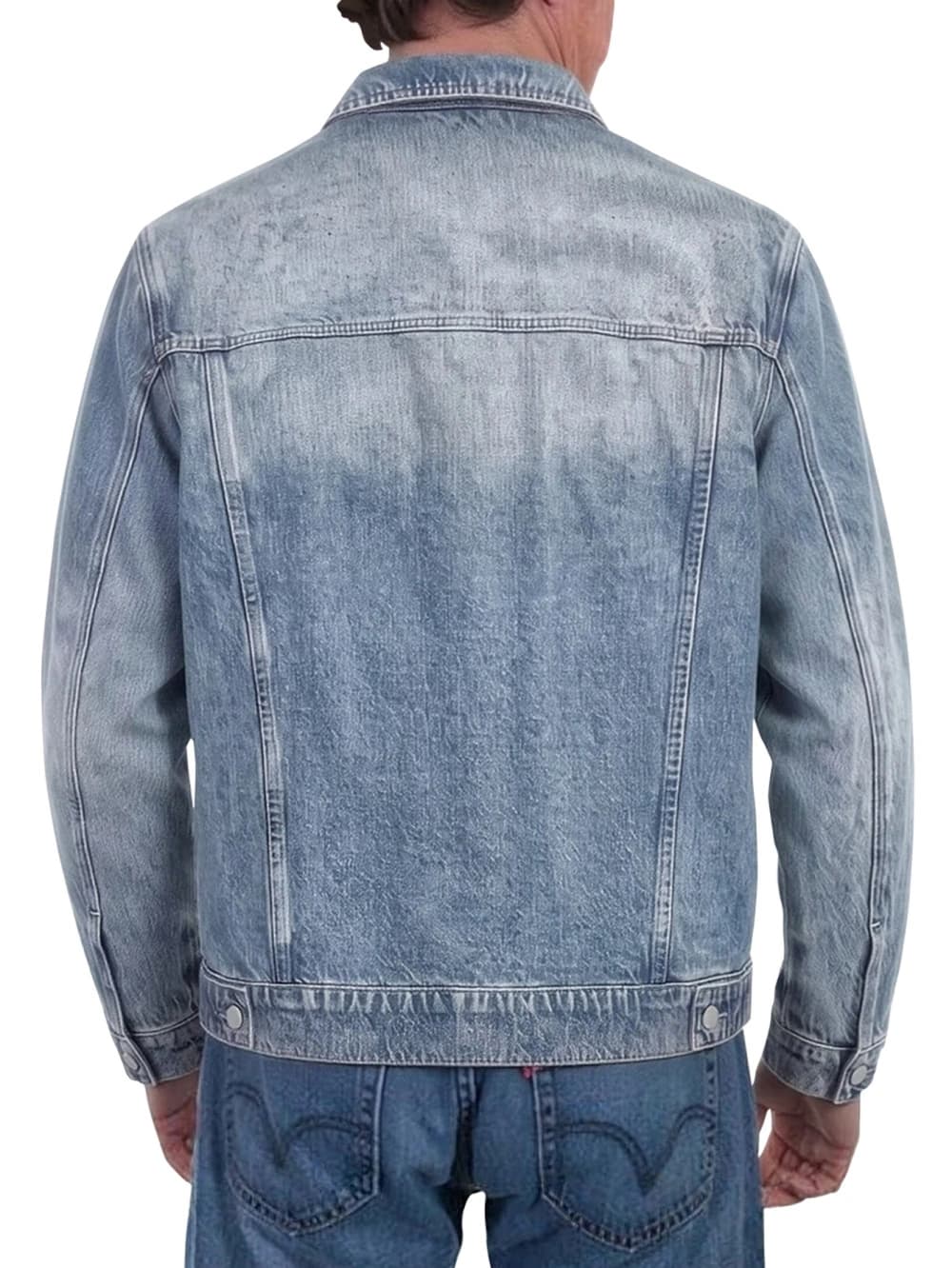 Custom Vintage Wash Denim Jacket - Back Print - View 1
