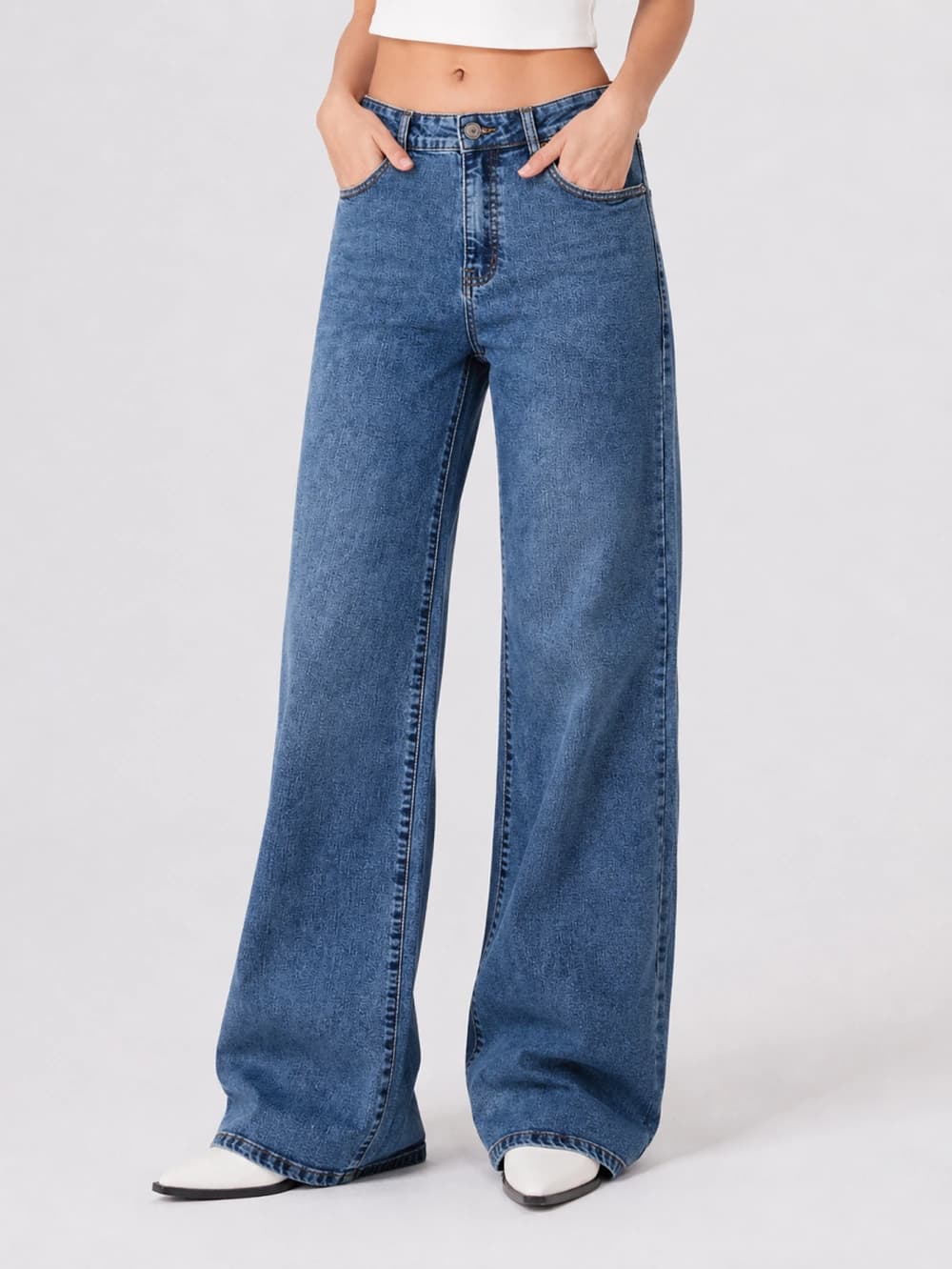 Custom Vintage Wide Leg Jeans - View 1